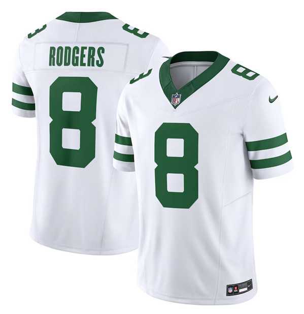 Men's New York Jets #8 Aaron Rodgers White 2023 F.U.S.E. Vapor Limited Throwback Stitched Football Jersey,We sell and wholesale Men's New York Jets #8 Aaron Rodgers White 2023 F.U.S.E. Vapor Limited Throwback Stitched Football Jersey on line form chian!